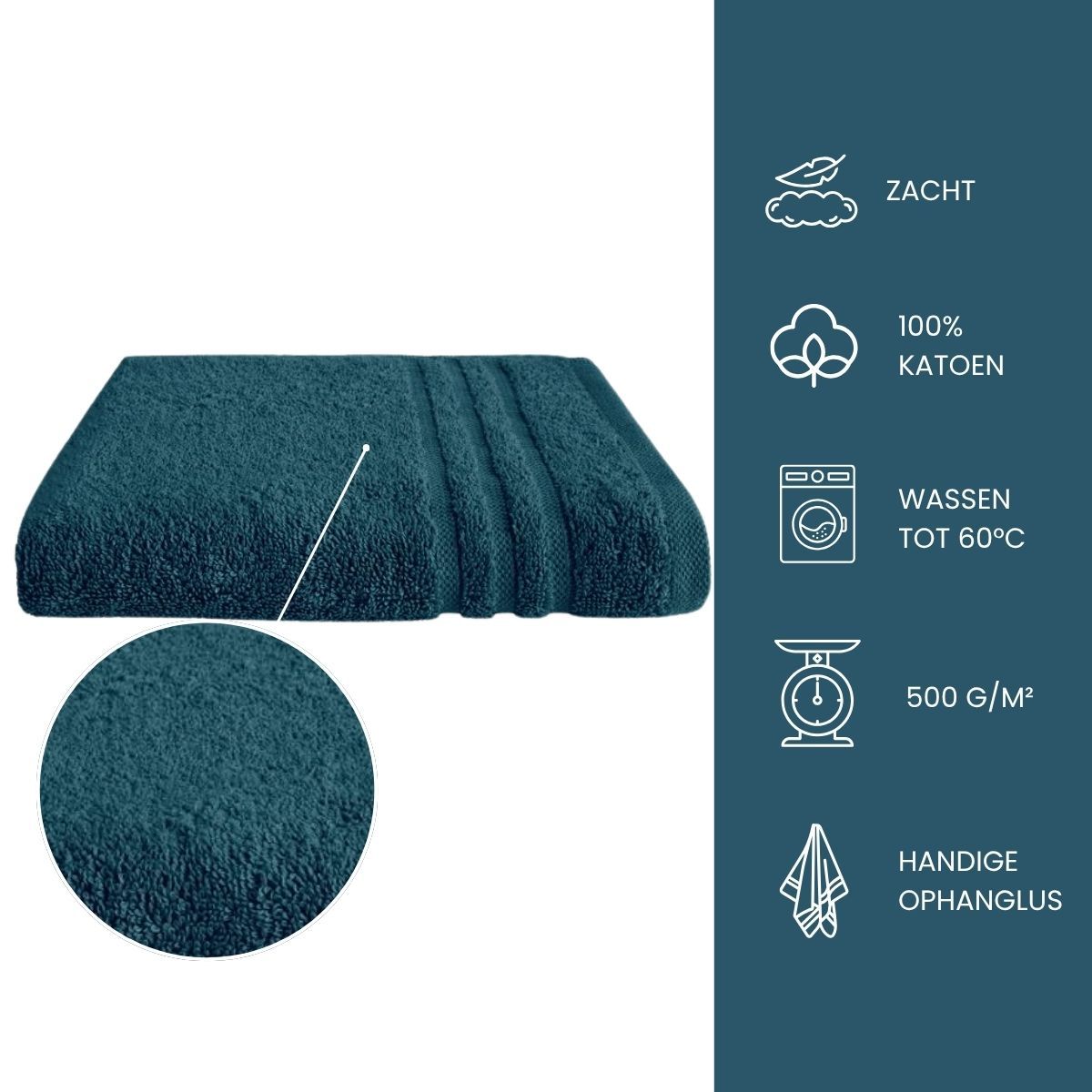 Byrklund Handdoek 50x100 cm 500gram Donkerblauw - 6 stuks