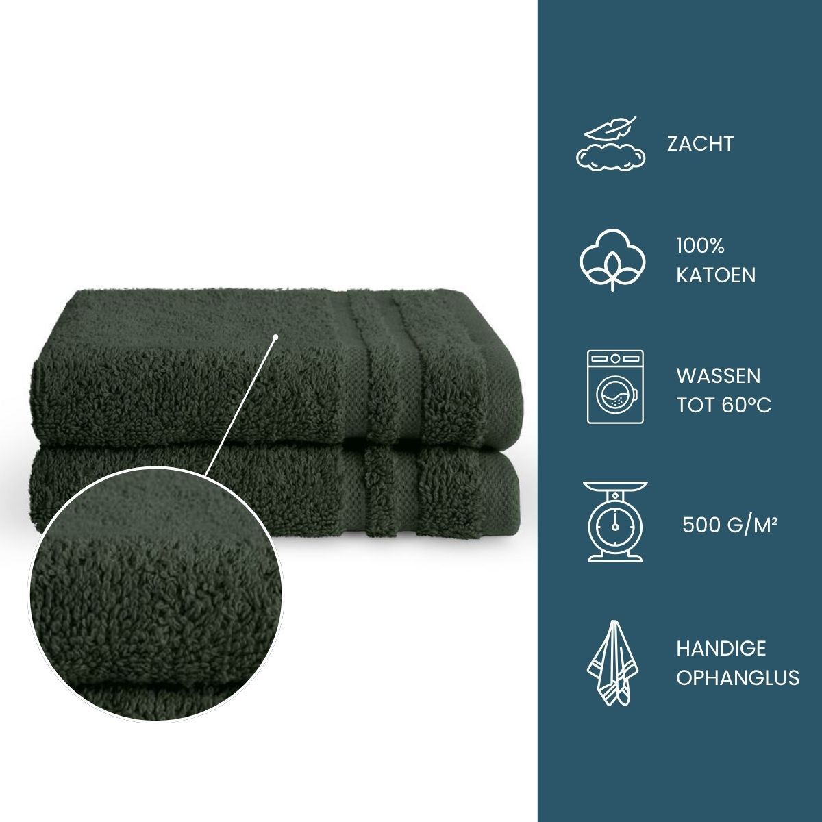 Byrklund Gastendoek Donker Groen 30x50 cm - 2 stuks