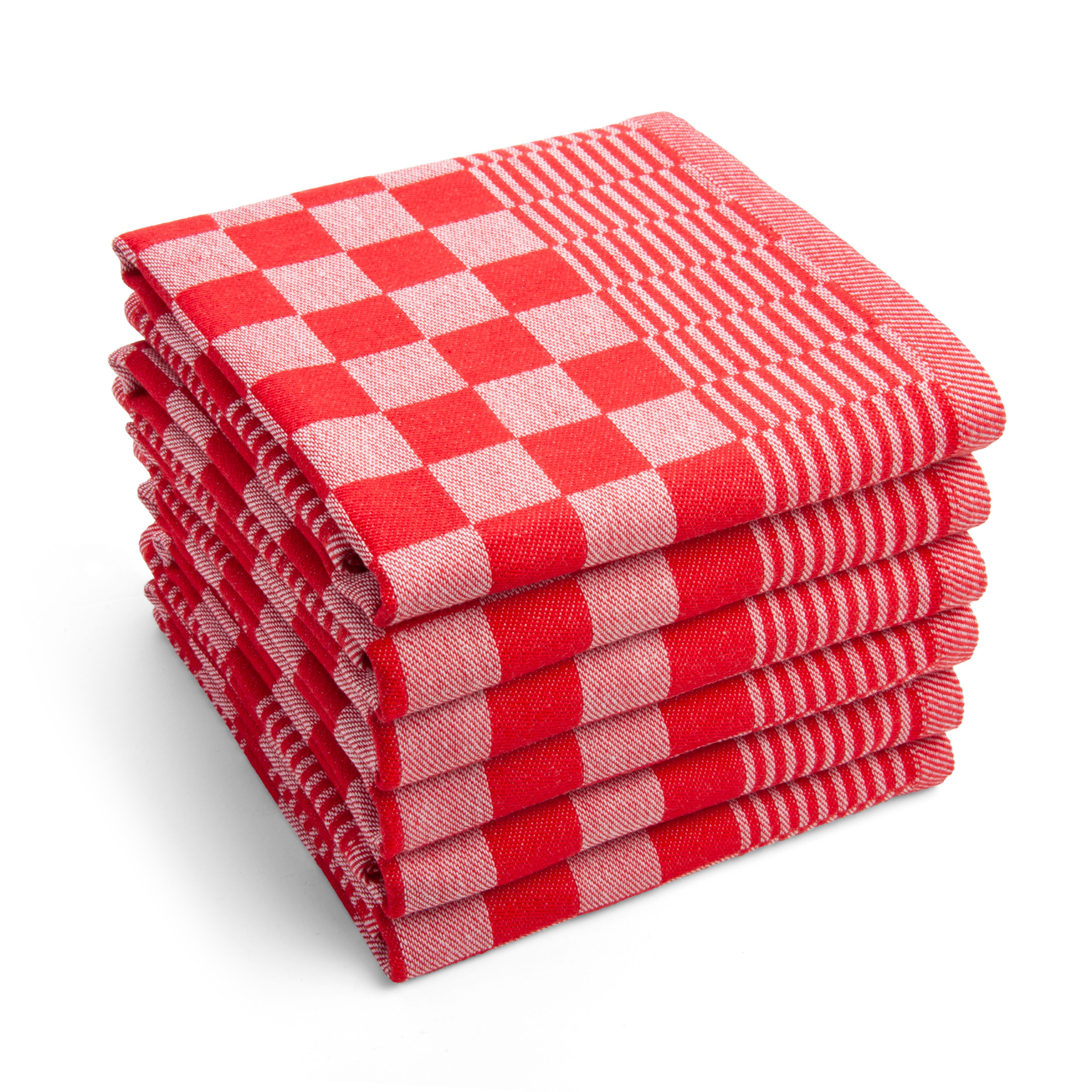Byrklund Keuken- en Theedoeken set Clean Rood - 12 delig
