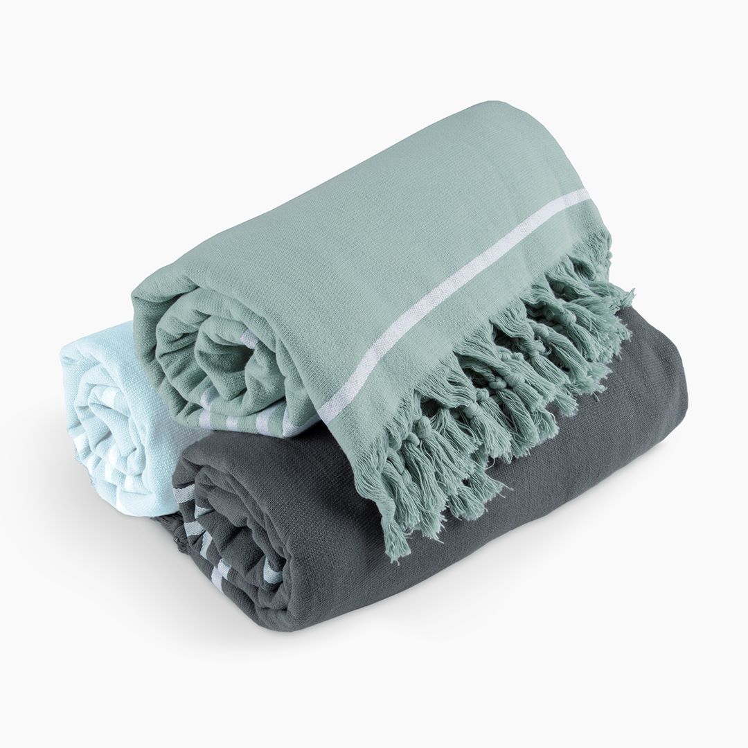 Clyr Hamamdoek Tide Lines 100x180 cm Highlands Green