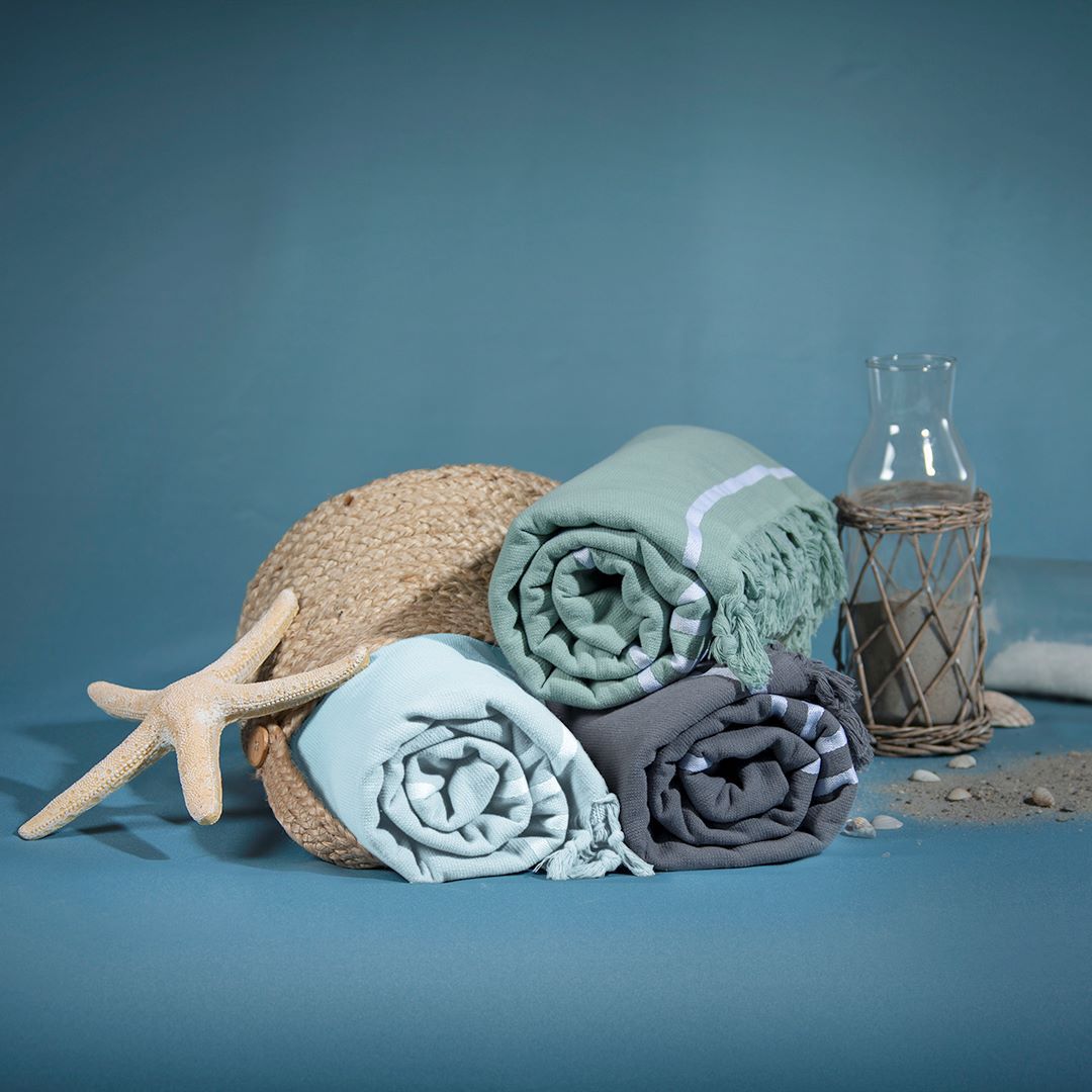 Clyr Hamamdoek Tide Lines 100x180 cm Highlands Green