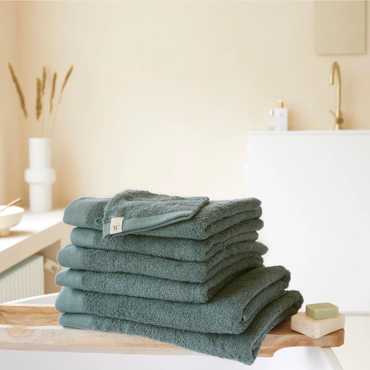 Walra Remade Cotton Gastendoekje 30 x 50 cm 550 gram Donker Groen - 6 stuks