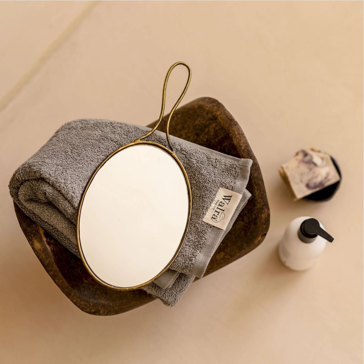 Walra Remade Cotton Washandje 16 x 21 cm 550 gram Taupe - 2 stuks