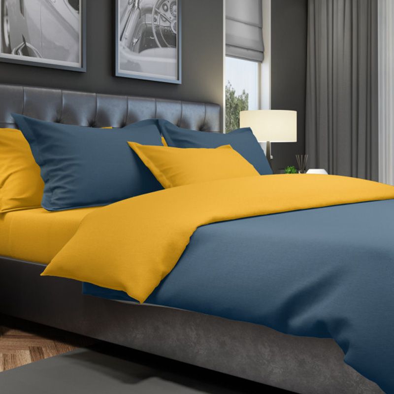 The One Dekbedovertrek Classic Indigo Blue / Gold