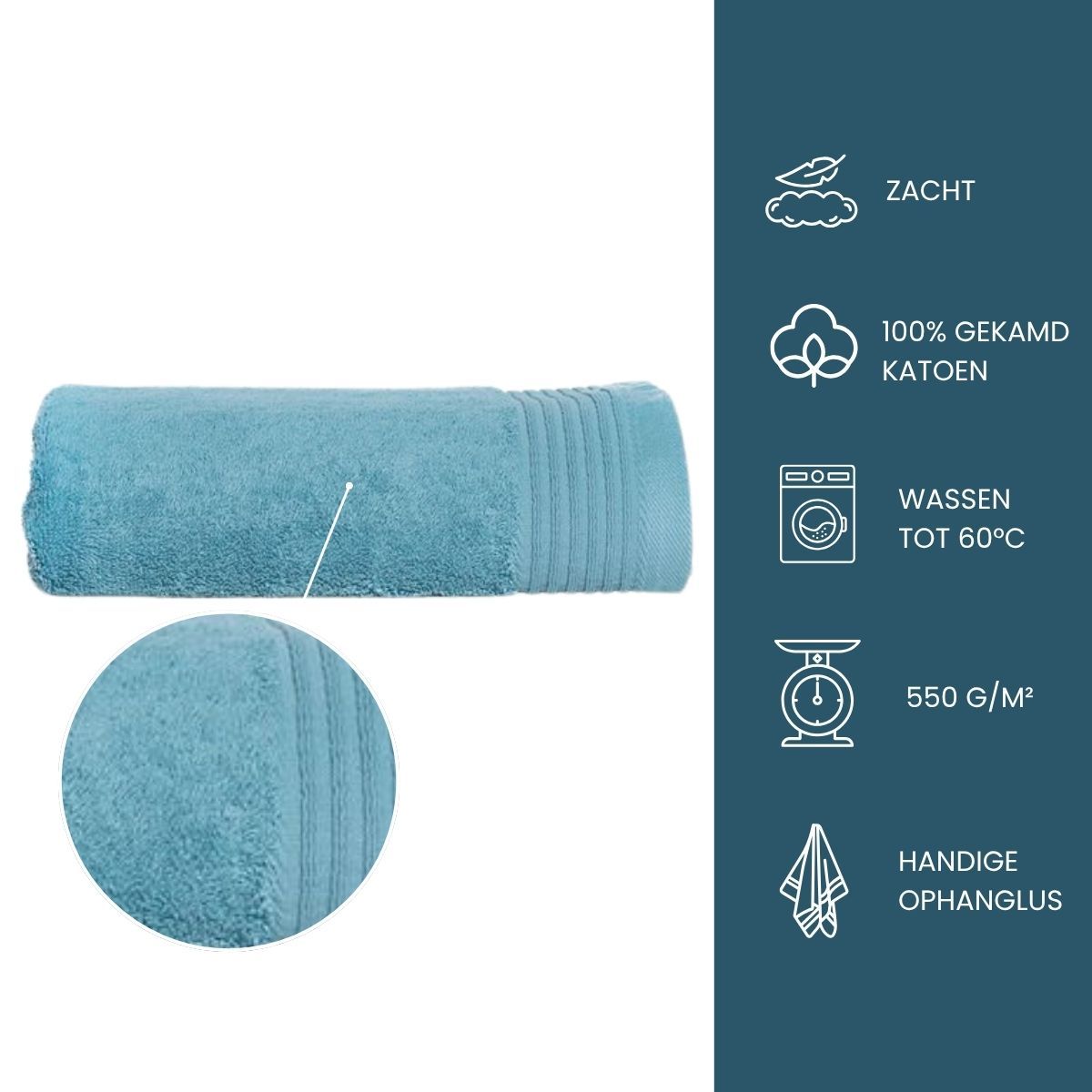 The One Baddoek Deluxe 60x110 550 gr Petrol