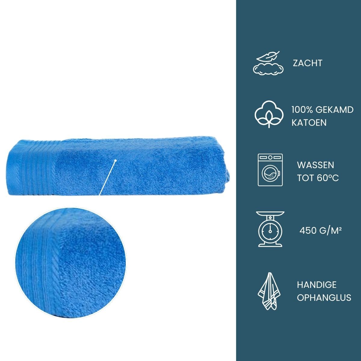 The One Badhanddoek 450 gram 70x140 cm Azure Aqua (5 stuks)