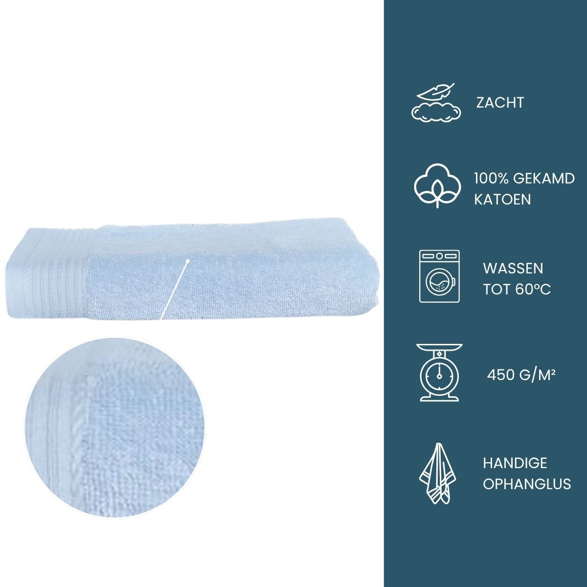 The One Badhanddoek 450 gram 70x140 cm Licht blauw