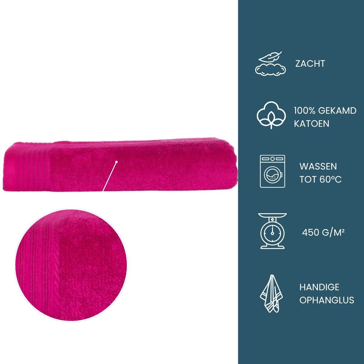 The One Badhanddoek 450 gram 70x140 cm Magenta