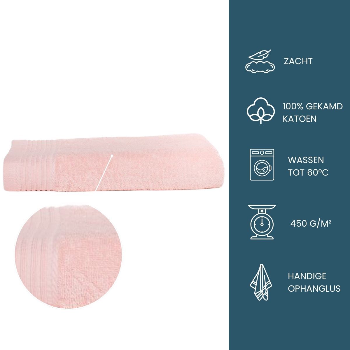 The One Badhanddoek 450 gram 70x140 cm Salmon (5 stuks)