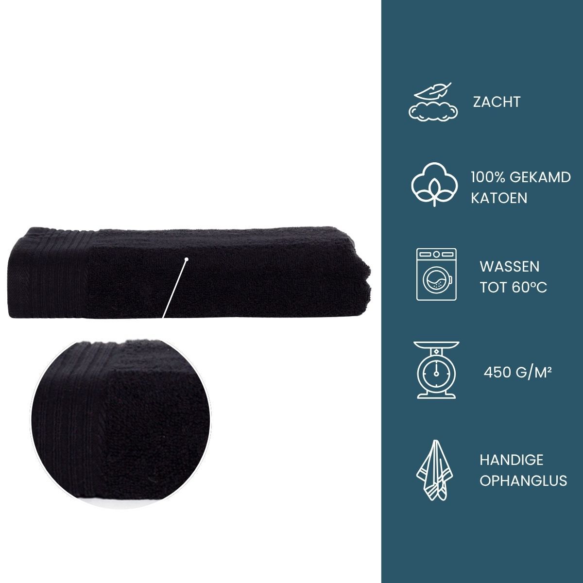 The One Badhanddoek 70x140 Black 10 stuks