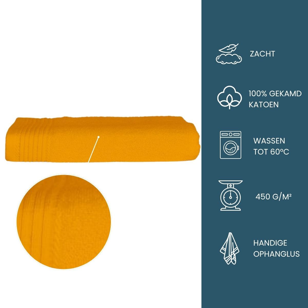 The One Badhanddoek 450 gram 70x140 Honey Yellow