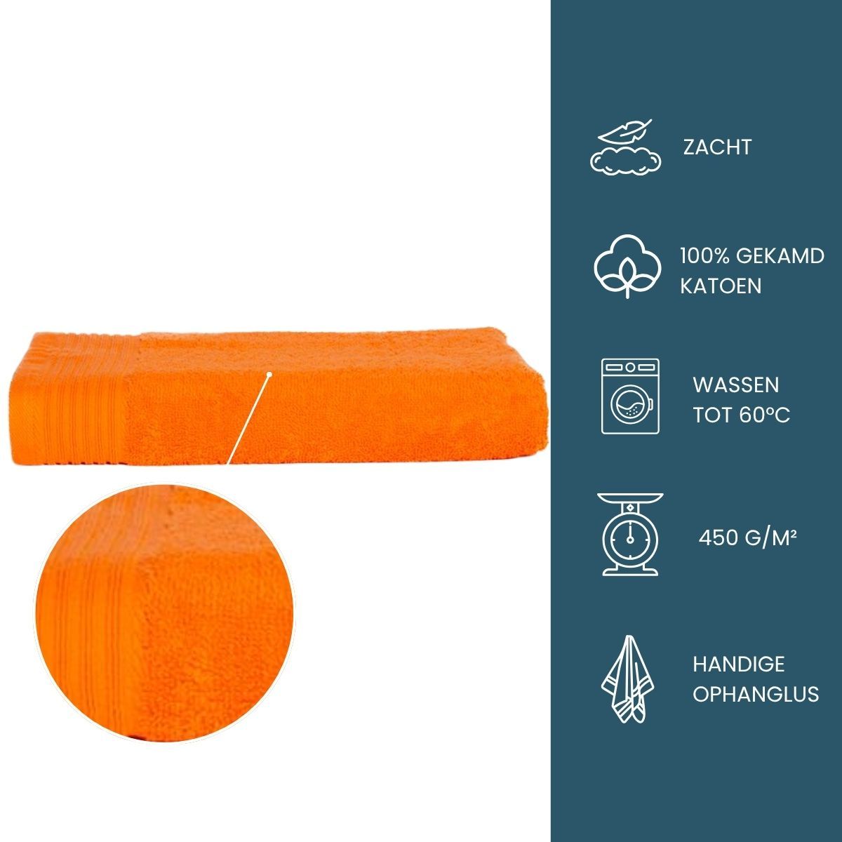 The One Badhanddoek 450 gram 70x140 Oranje