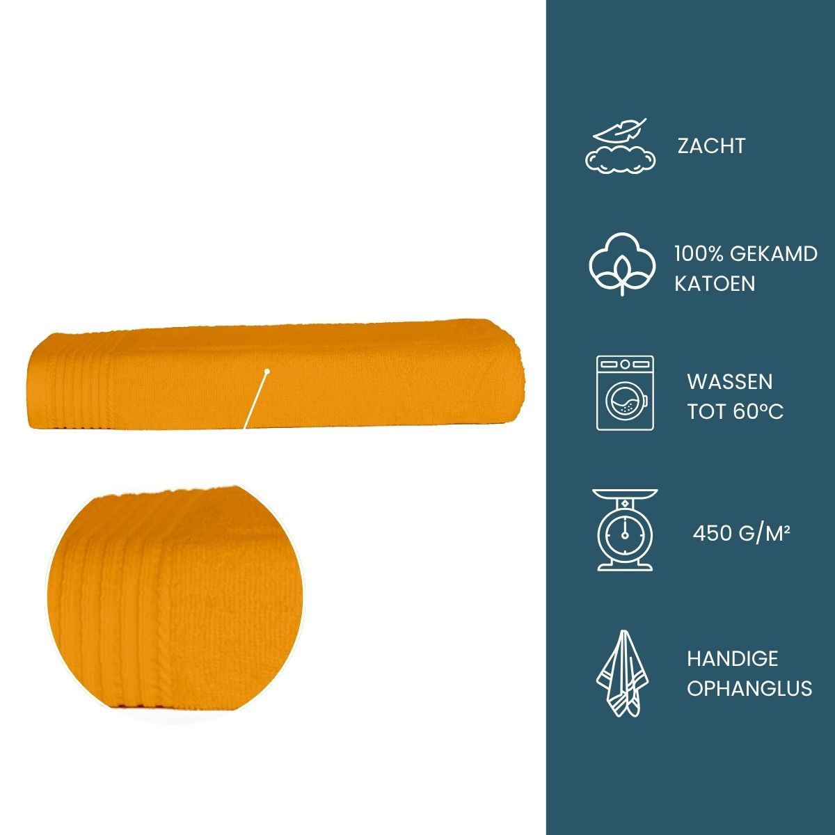 The One Badlaken 450 gram 100x180 cm Honey Yellow