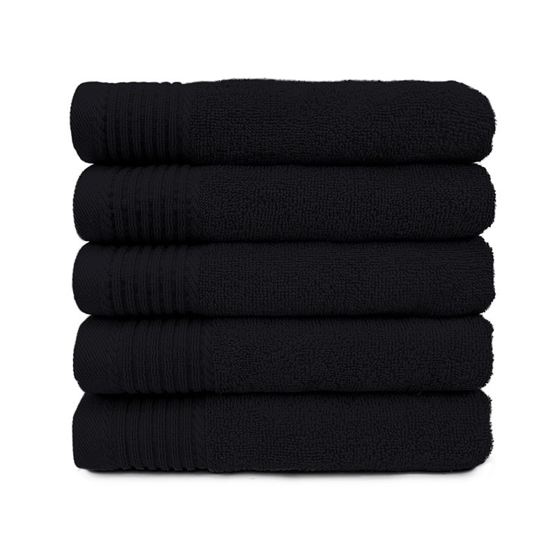 The One Badhanddoek Deluxe 70x140  550 gram Zwart (5 stuks)