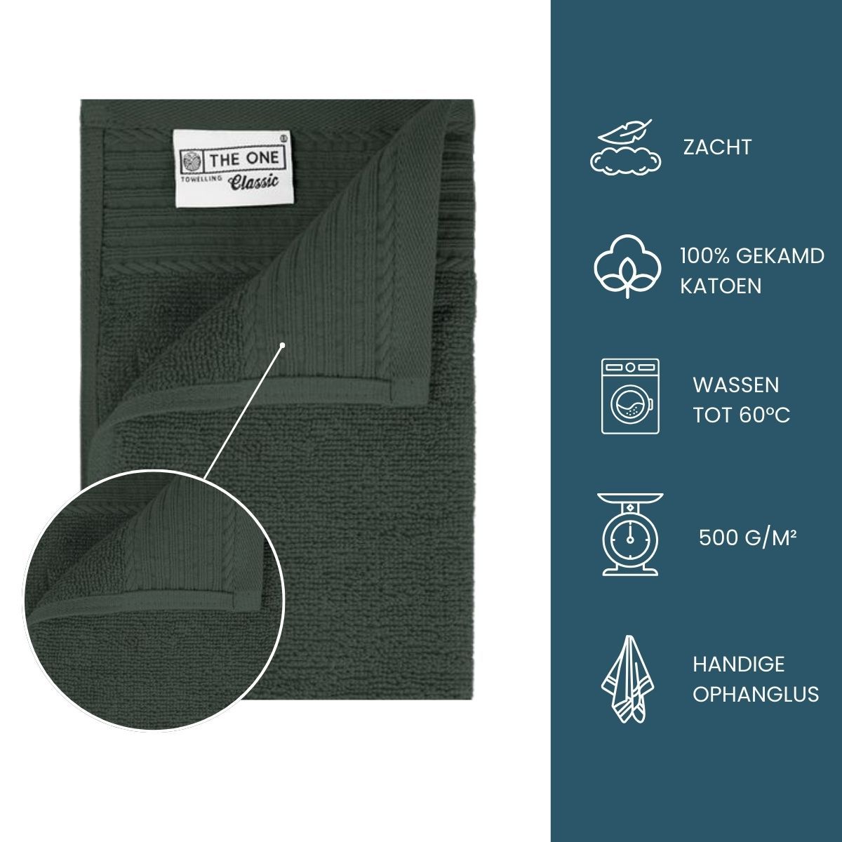 The One Gastendoek  500 gram 30x50 cm Antraciet (5 stuks)