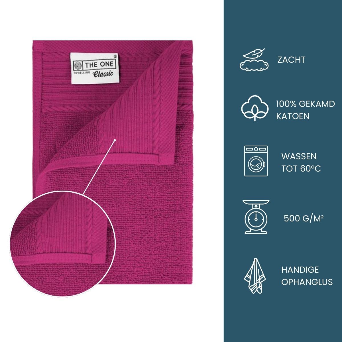 The One Gastendoek 30x50 500 gram Magenta