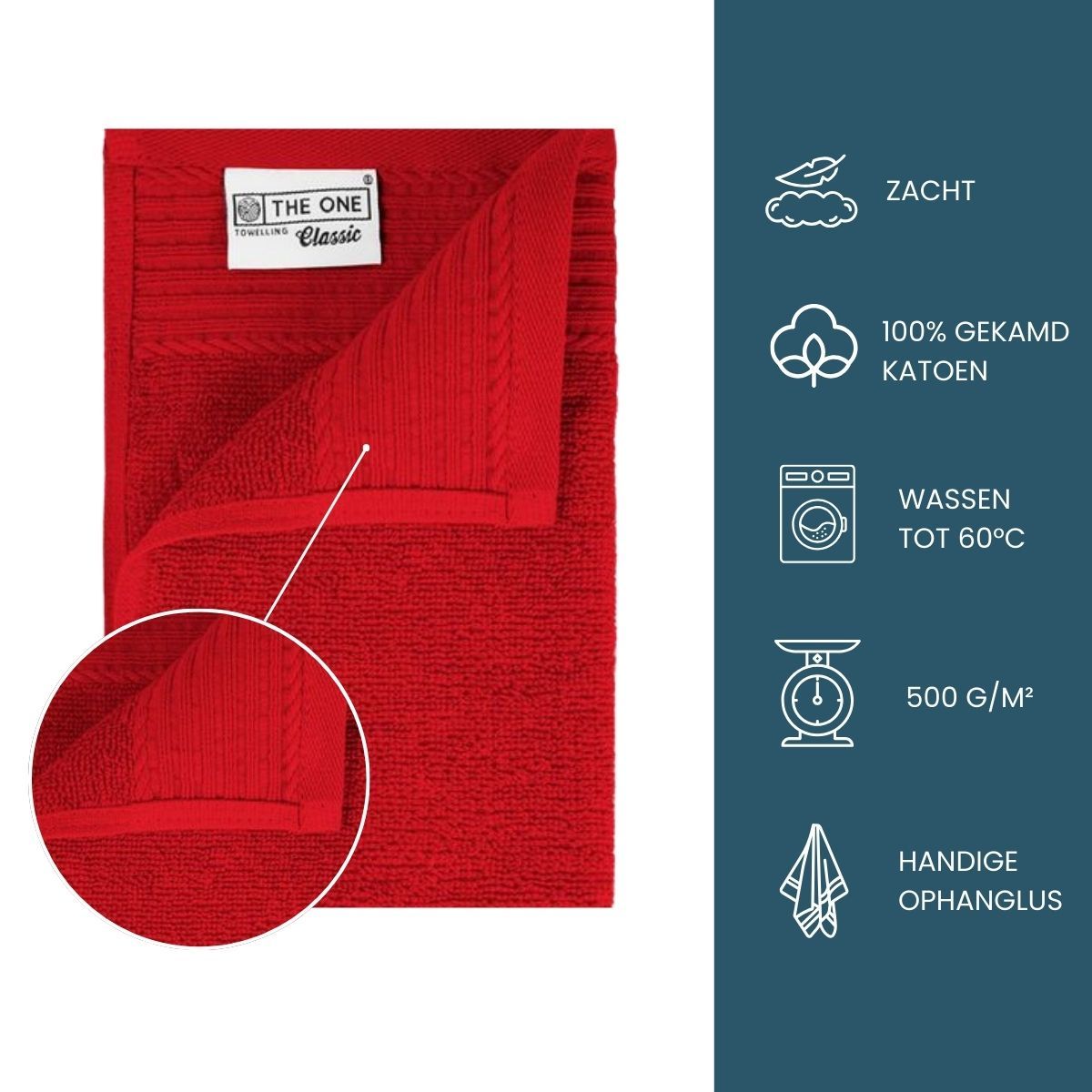 The One Gastendoek 30x50 500 gram Rood