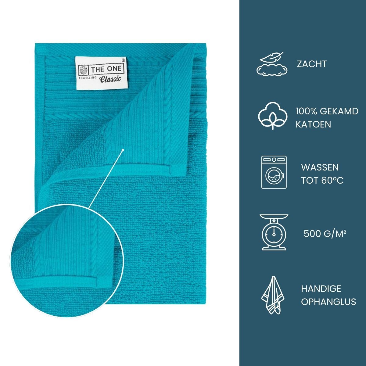 The One Gastendoek 30x50 500 gram Turquoise