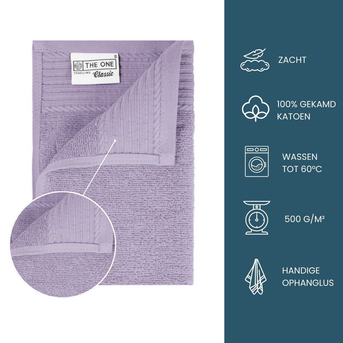 The One Gastendoek 30x50 cm 500 gram Lavender