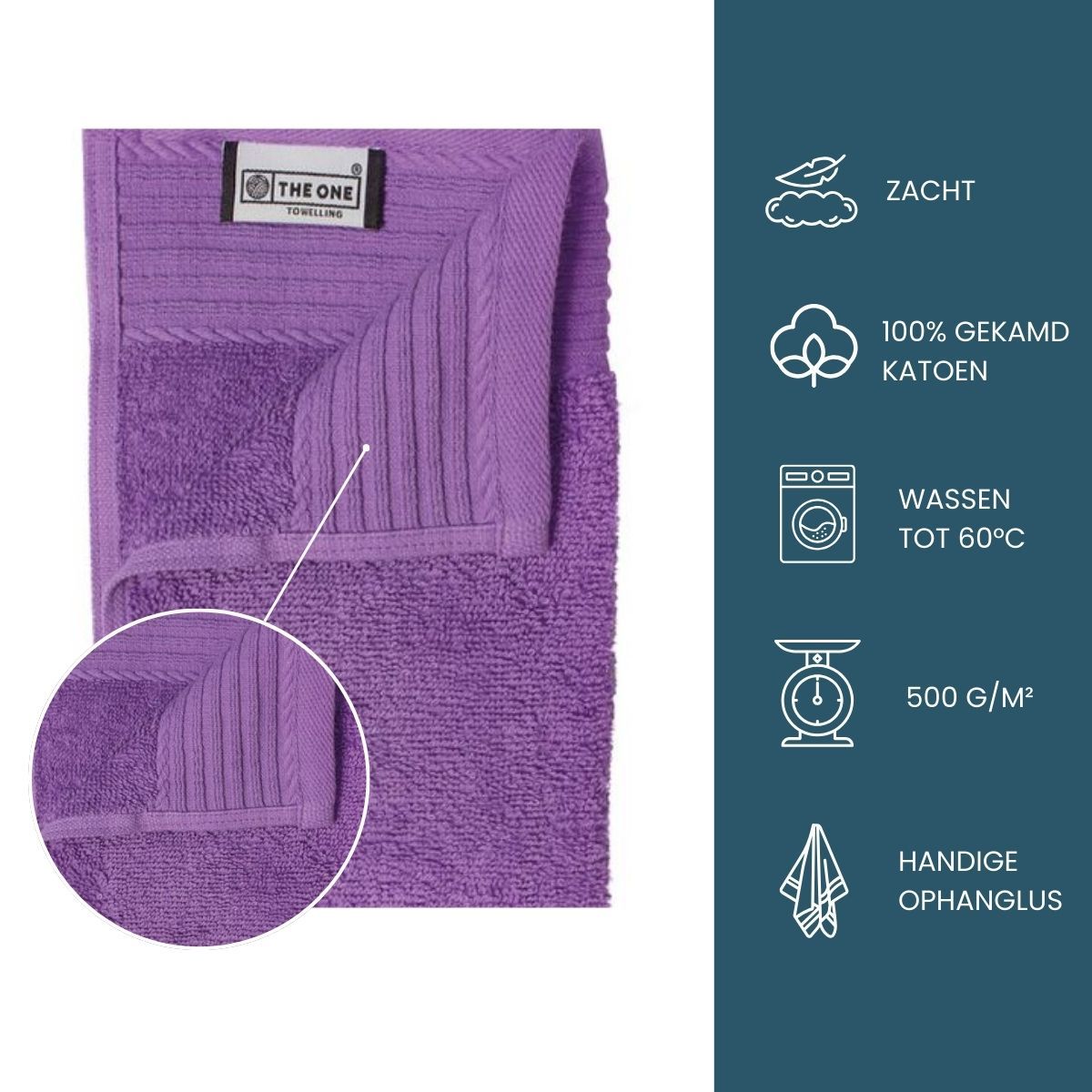 The One Gastendoek 30x50 cm 500 gram Paars