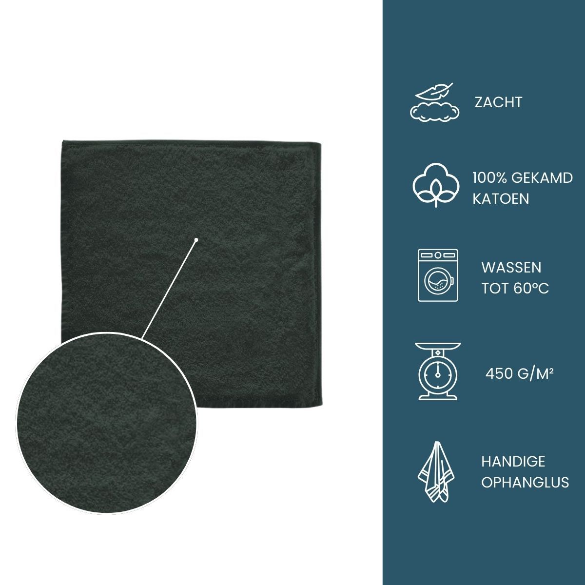 The One Gastendoek 450 gram 30x30 cm Antraciet (5 stuks)