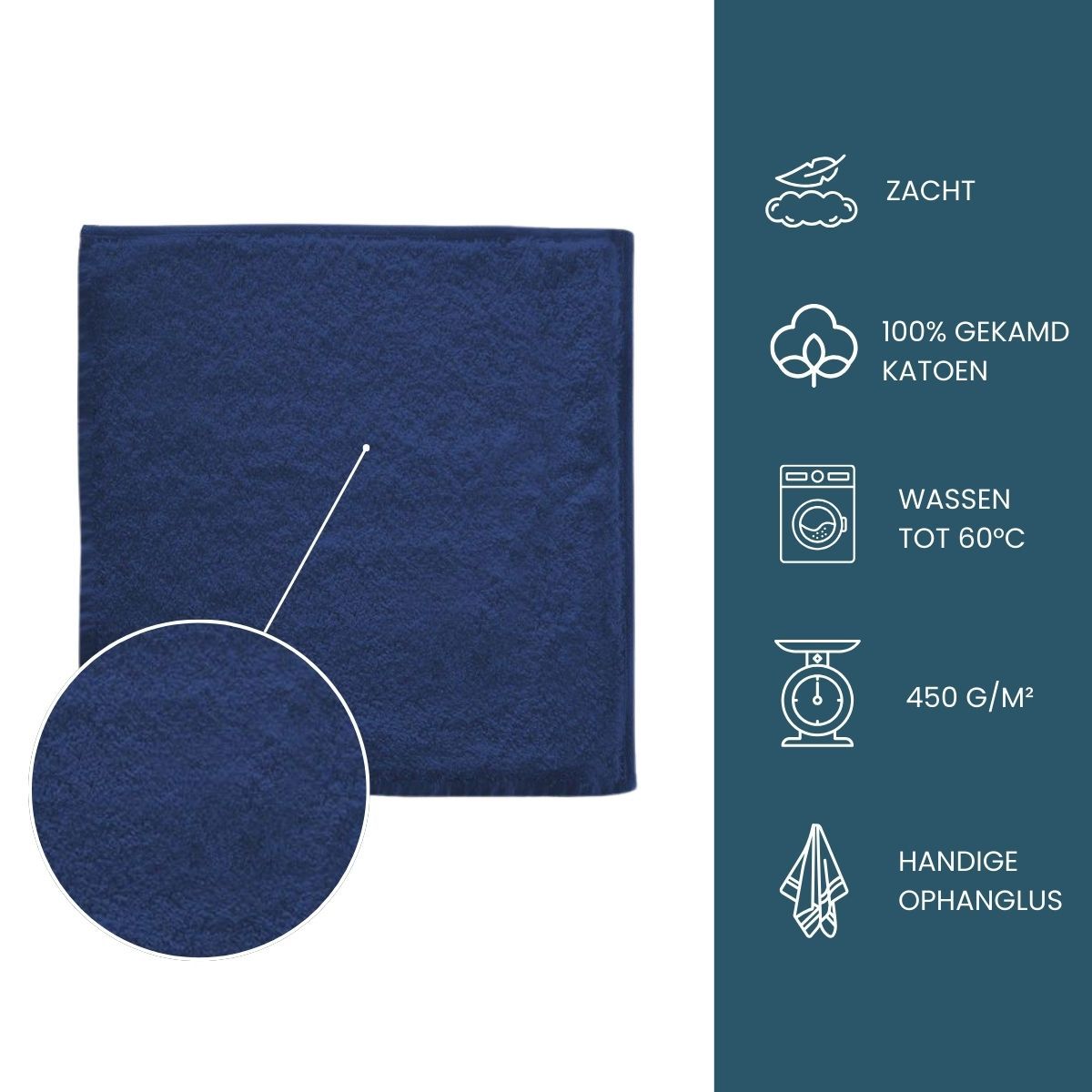 The One Gastendoek 450 gram 30x30 cm Navy (5 stuks)