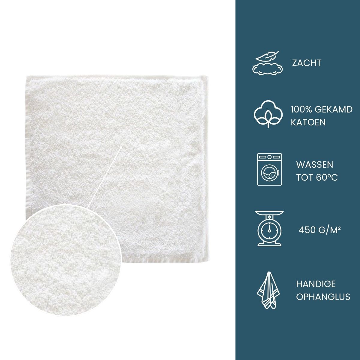 The One Gastendoek 450 gram 30x30 cm Wit (5 stuks)