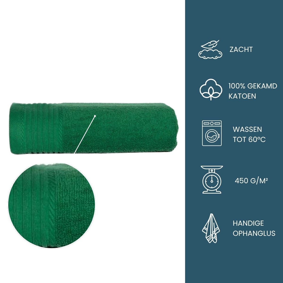The One Handdoek 450 gram 50x100 cm Groen