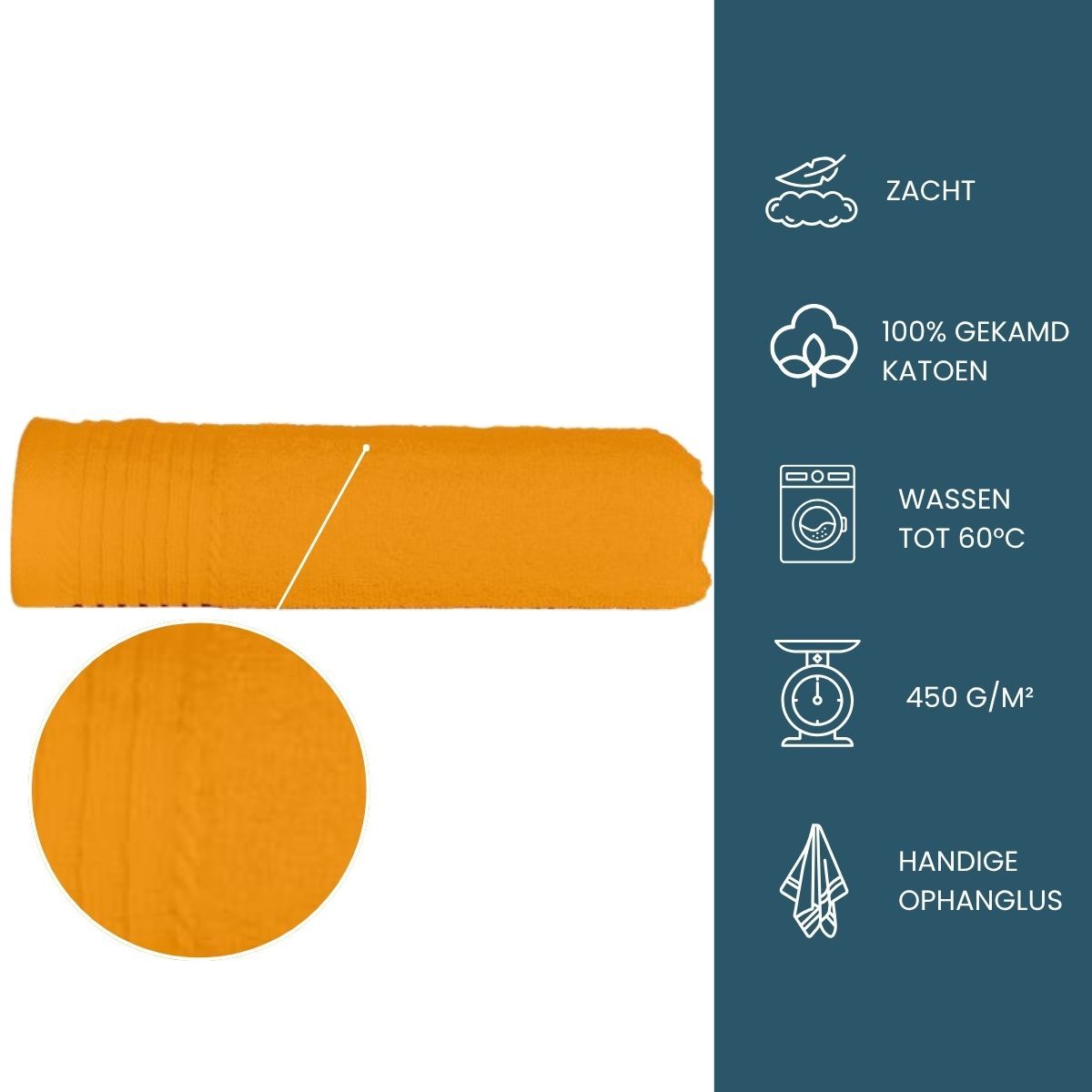 The One Handdoek 450 gram 50x100 cm Honey Yellow