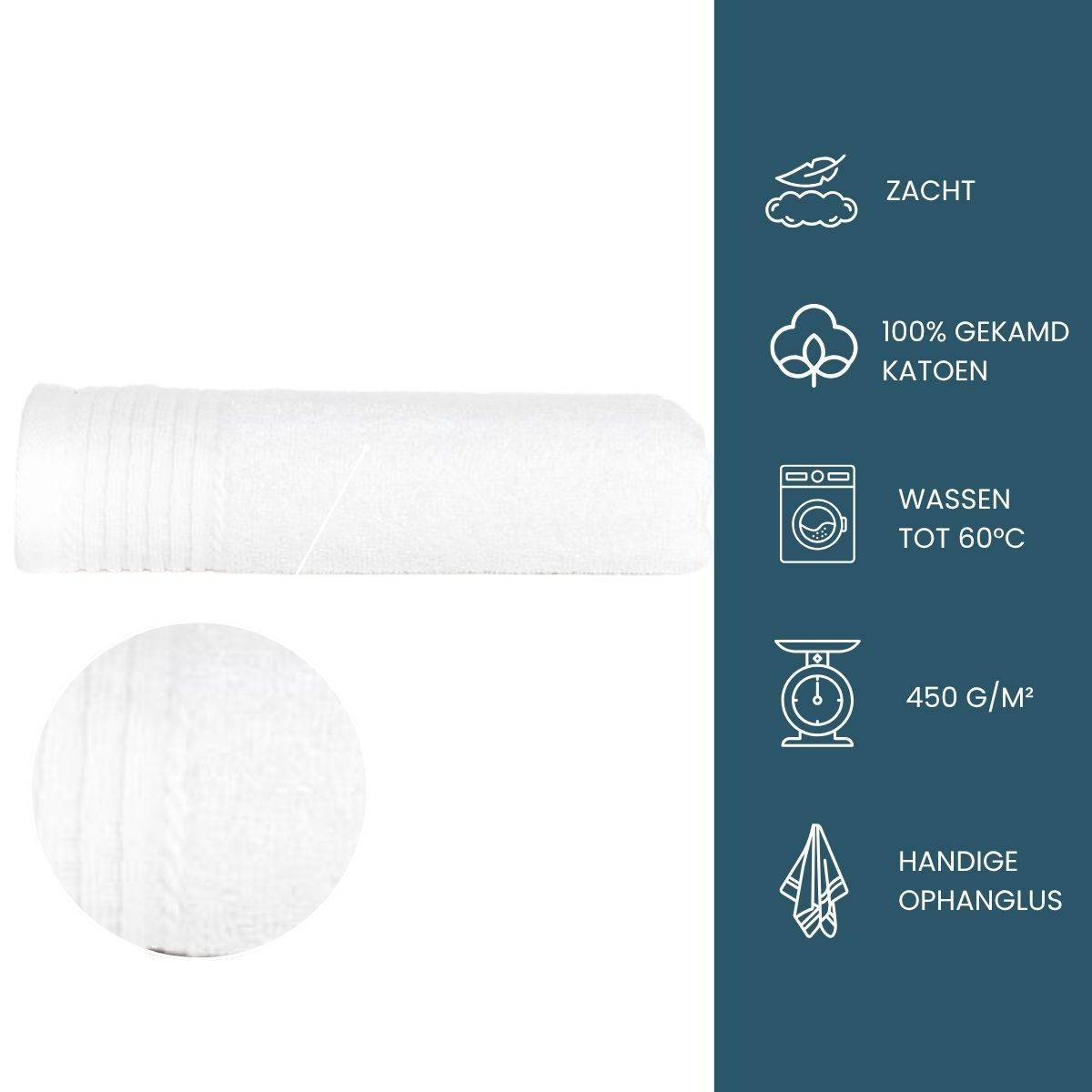 The One Handdoek 450 gram 50x100 cm Wit (5 stuks)