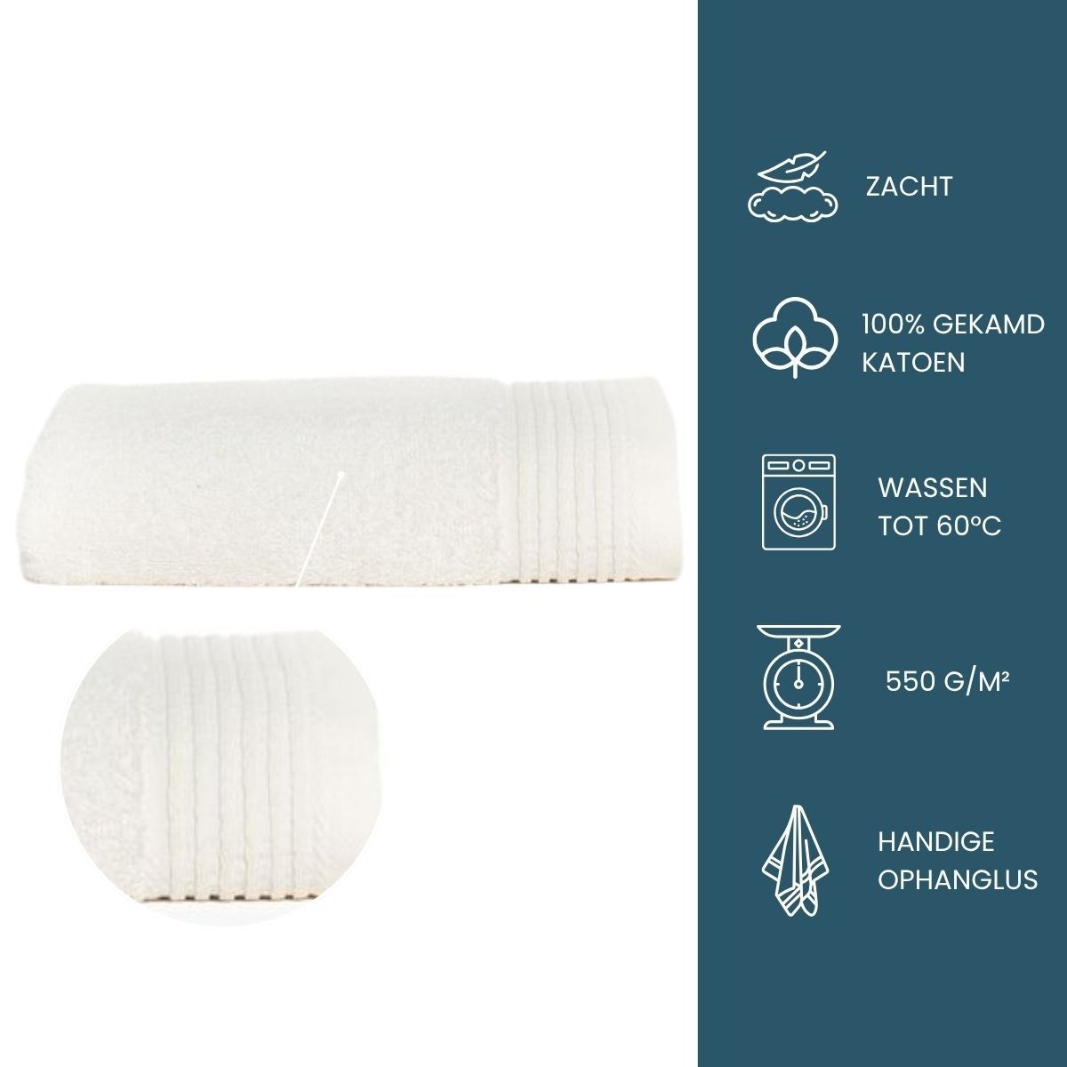 The One Handdoek Deluxe 50x100  550 gr Ivory (5 stuks)