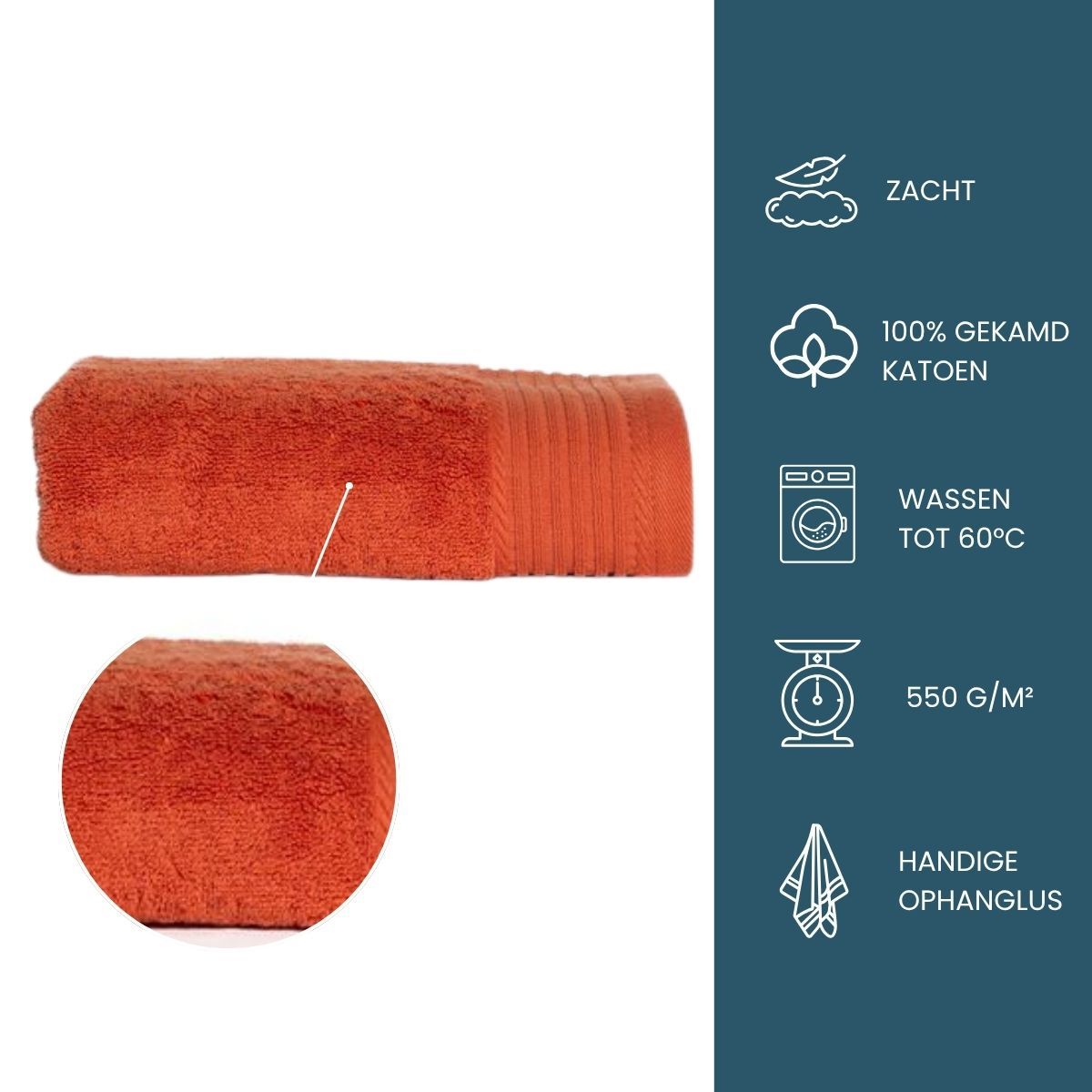 The One Handdoek  Deluxe 50x100  550 gr Terra Spice (5 stuks)