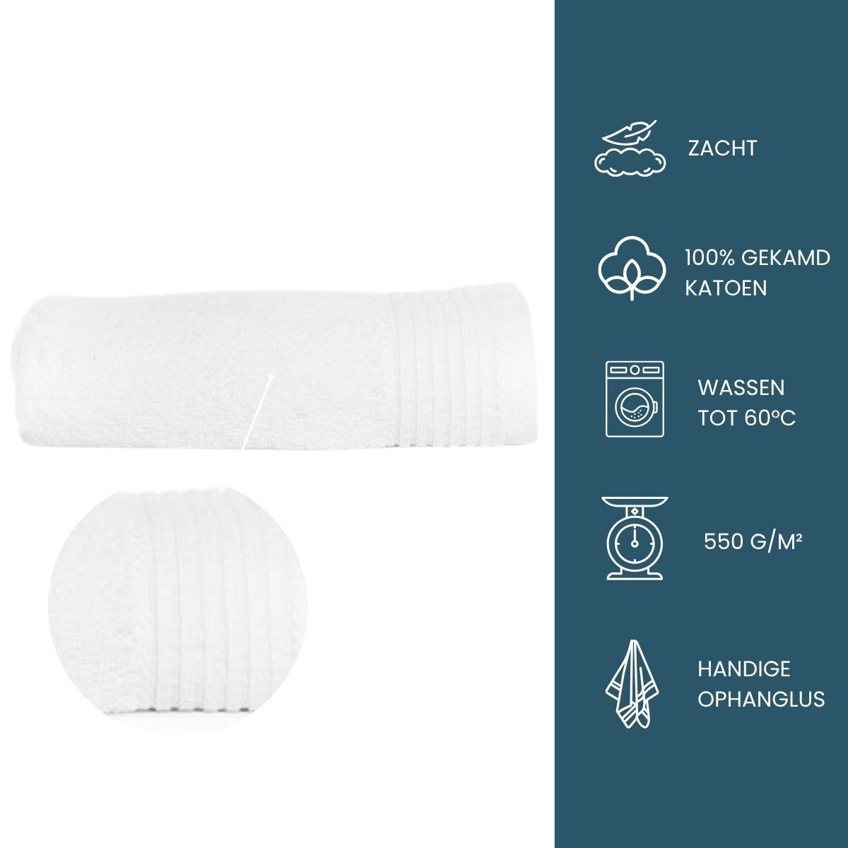 The One Handdoek Deluxe 50x100 cm 550 gr Wit (5 stuks)