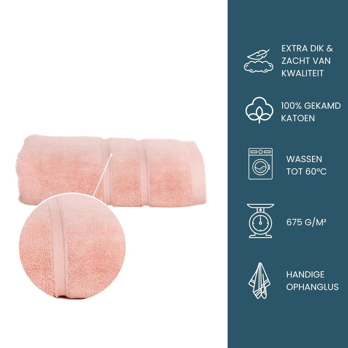 The One Gastendoek Ultra Deluxe 40x60 cm 675 gram Salmon