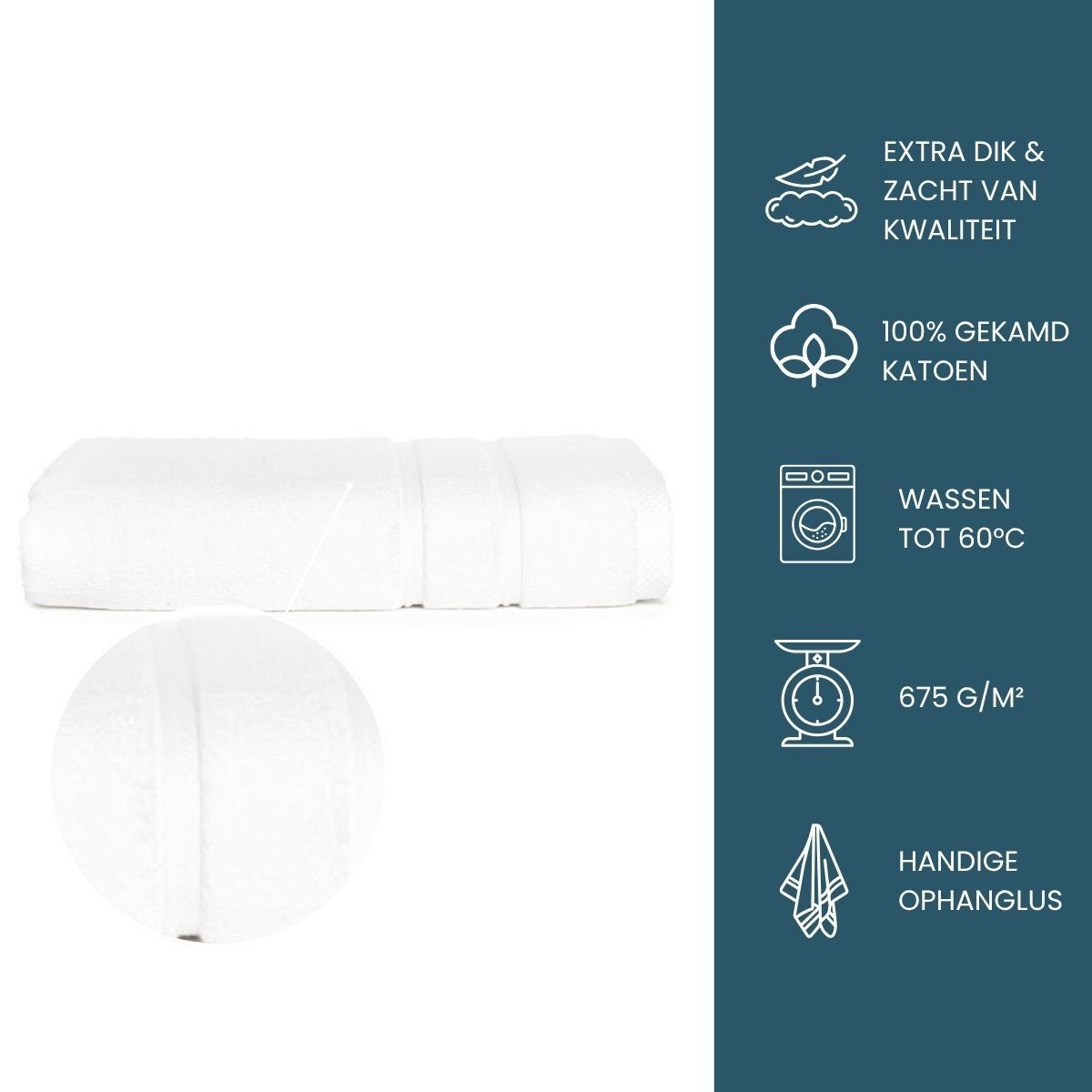 The One Handdoek Ultra Deluxe 70 x 140 cm 675 gr Wit