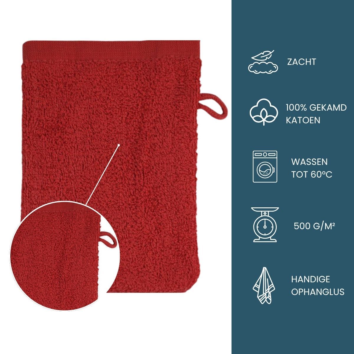 The One Washandjes Burgundy - 10 stuks