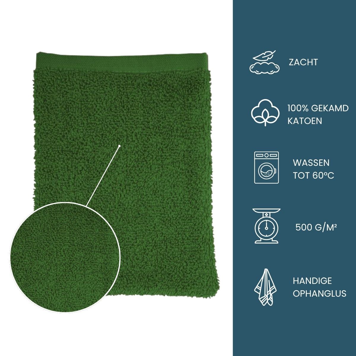 The One Washandje 500 gram 15x21 cm Groen