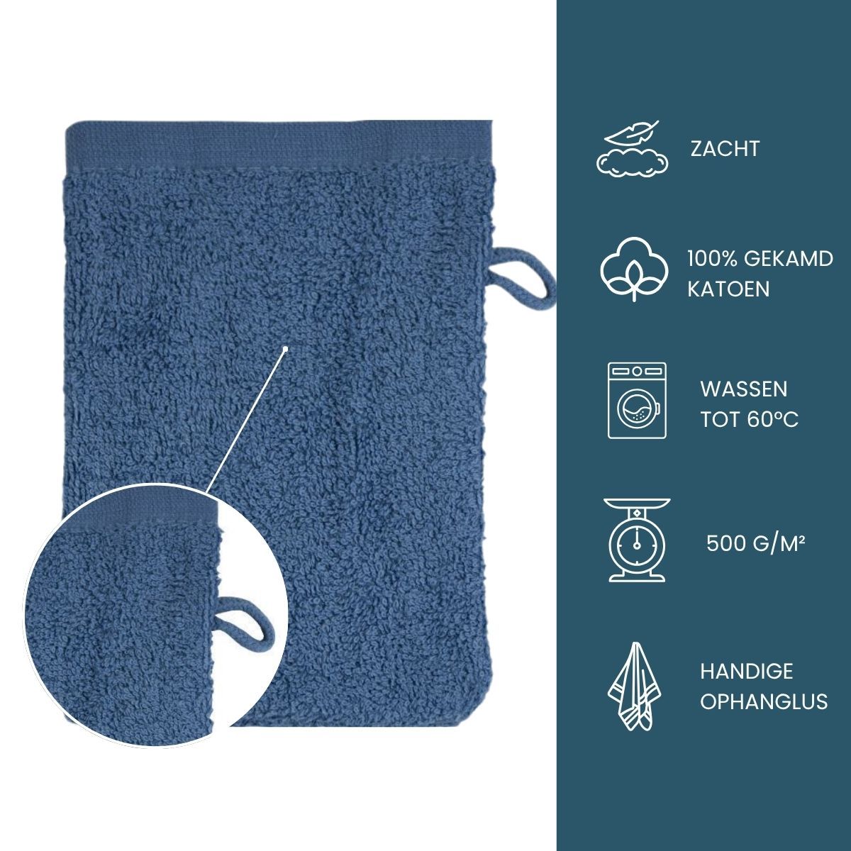 The One Washandje 500 gram 15x21 cm Denim Faded