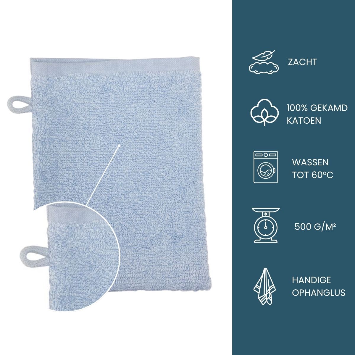 The One Washandjes Licht Blauw - 10 stuks
