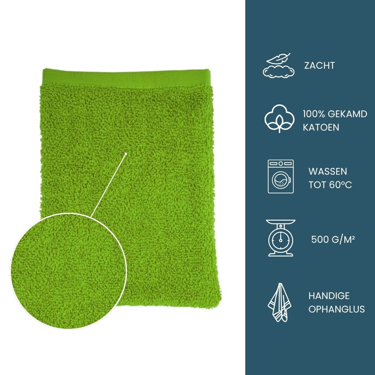 The One Washandje 500 gram 15x21 cm Lime