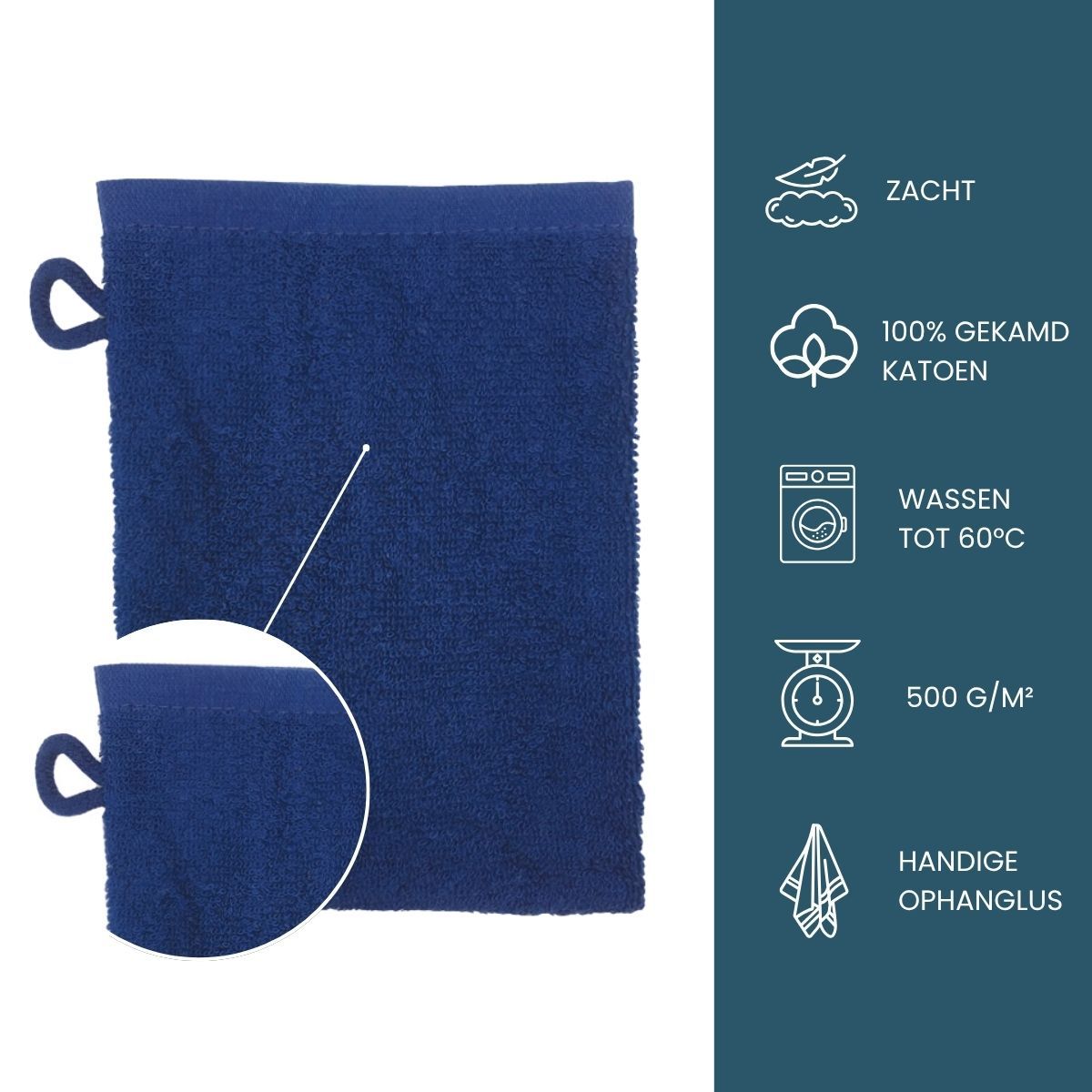 The One Washandjes Navy - 10 stuks