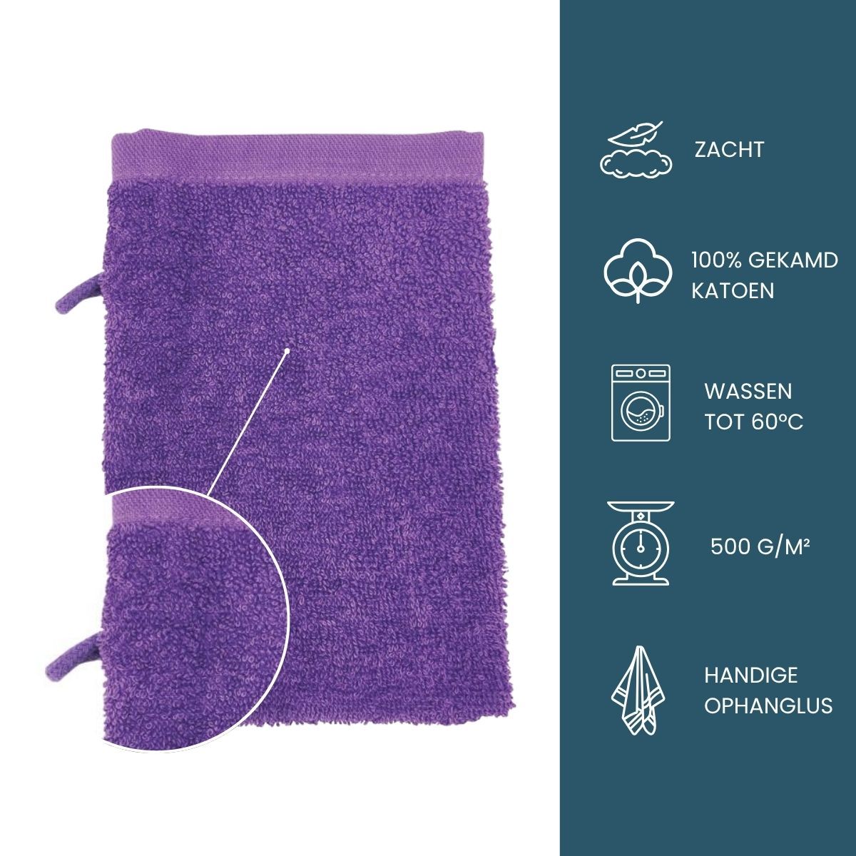 The One Washandjes Paars - 10 stuks