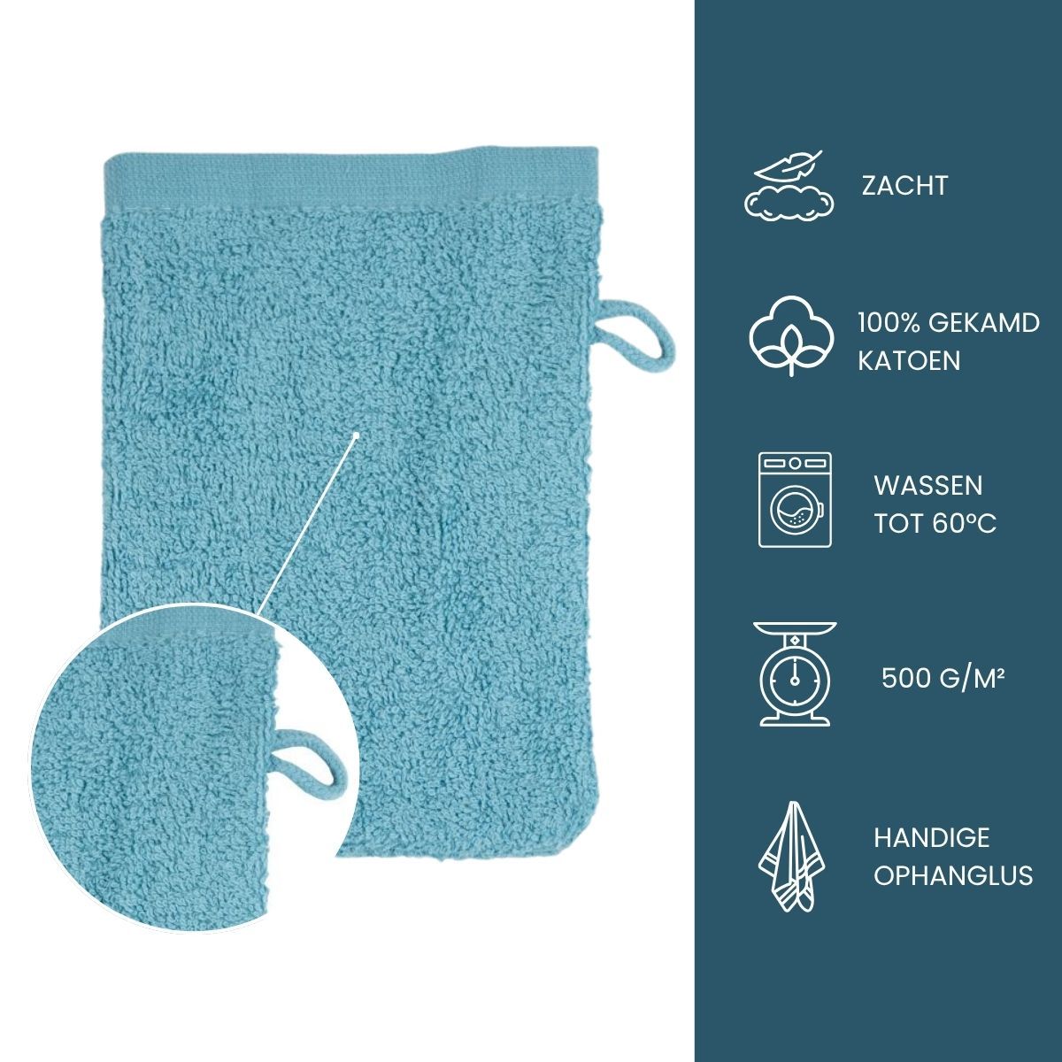 The One Washandje 500 gram 15x21 cm Petrol