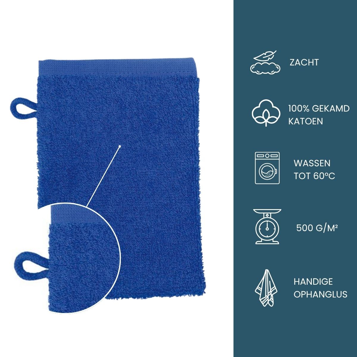 The One Washandje 500 gram 15x21 cm Royal Blauw
