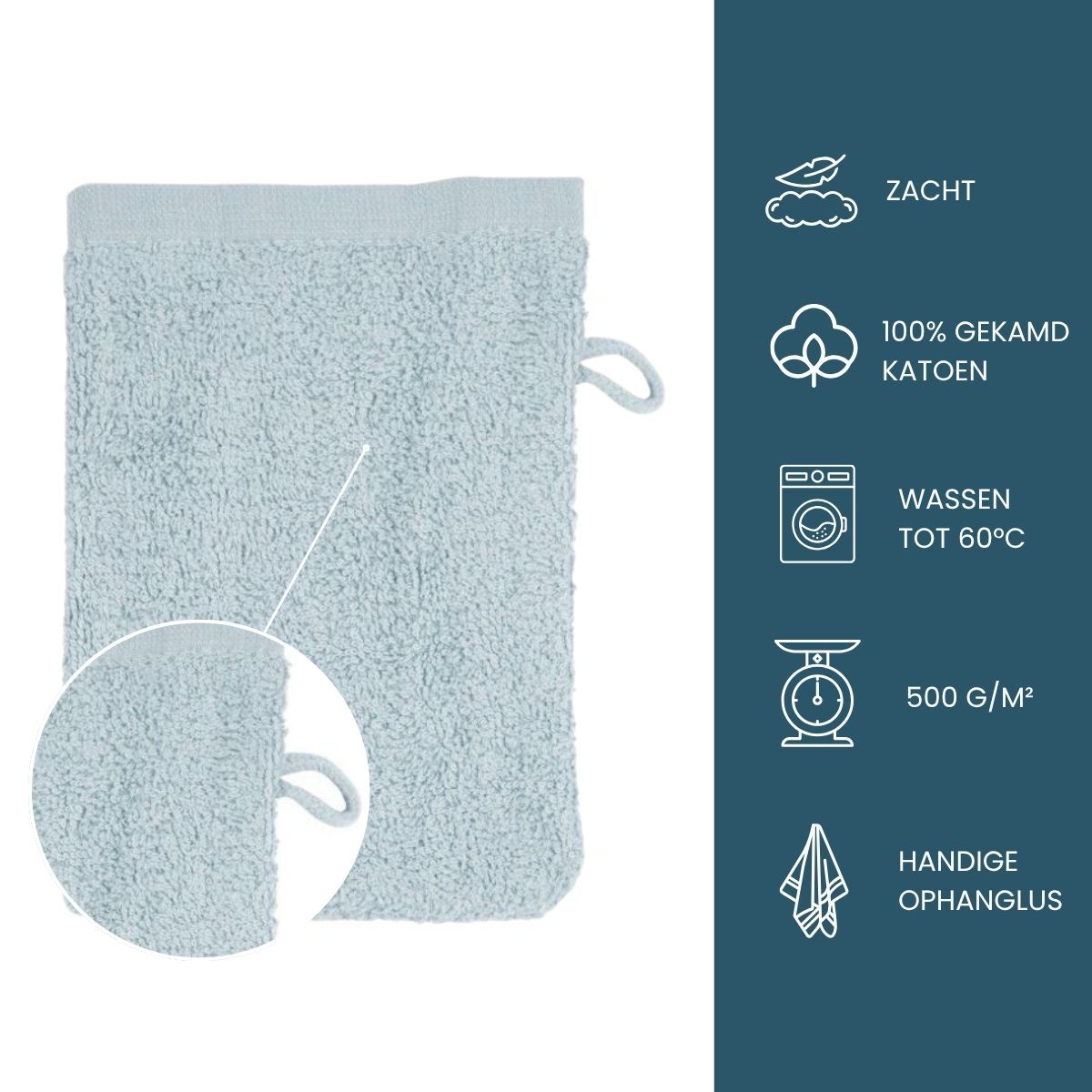 The One Washandje 500 gram 15x21 cm Silver grey