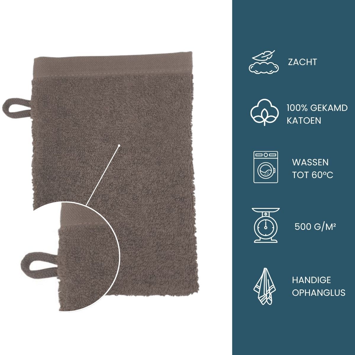 The One Washandje 500 gram 15x21 cm Taupe