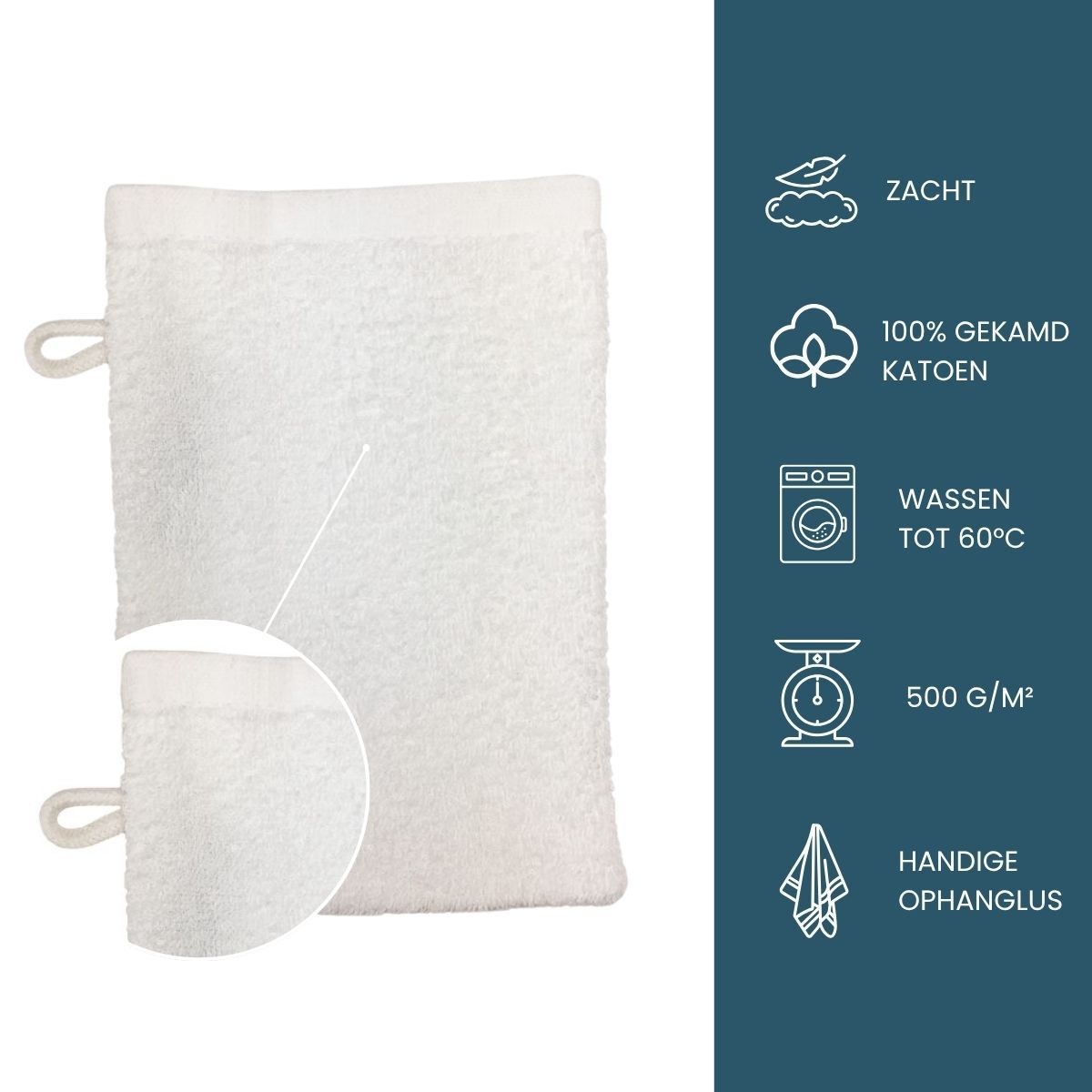 The One Washandje 500 gram 15x21 cm Wit