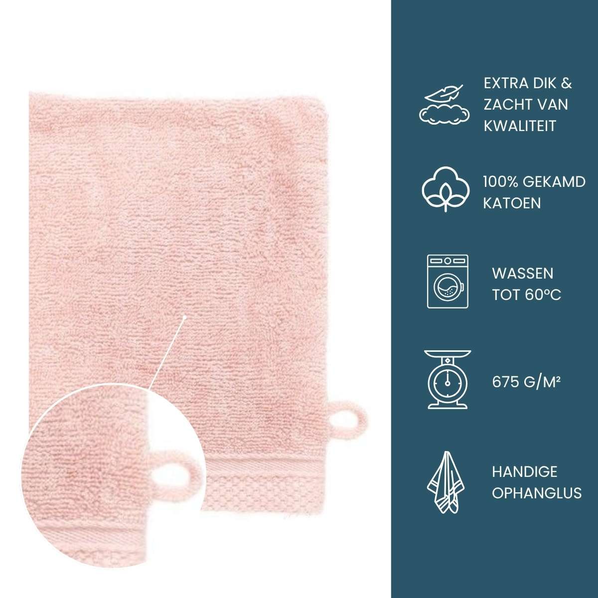 The One Washandje Ultra Deluxe 16 x 21 cm 675 gr Salmon