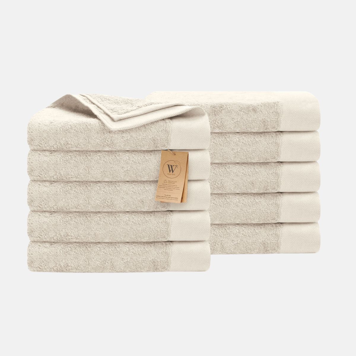 Walra Remade Cotton Handdoeken 70 x 140 cm - 550 gr/m  - Beige - 10 stuks