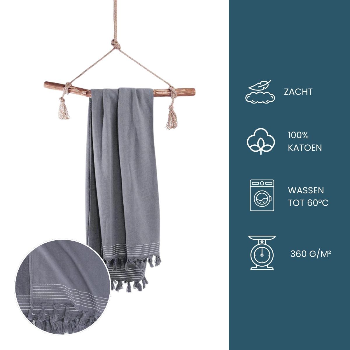 Walra Hamamdoek Soft Cotton 100x180cm Donkerblauw